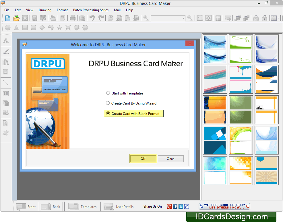 business card maker software creates visiting membership card with bussiness card maker