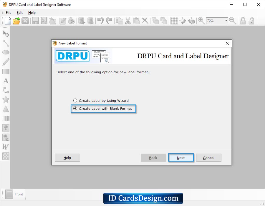 Create Label with Blank Format