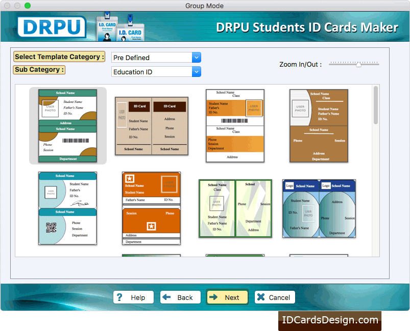 screenshots of students id cards maker for mac to design student id card