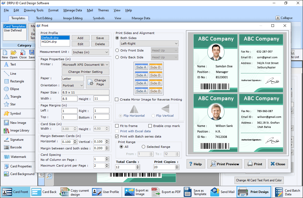 Print Id Card Design