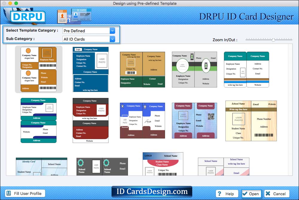 Design Using Pre-defined Templates